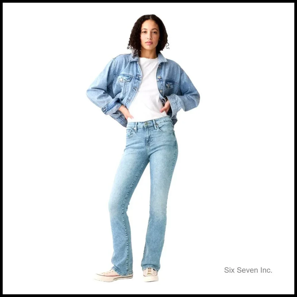 Baby Boot Cut Denim Jeans Classic Retro Y2K Style Flattering Fit